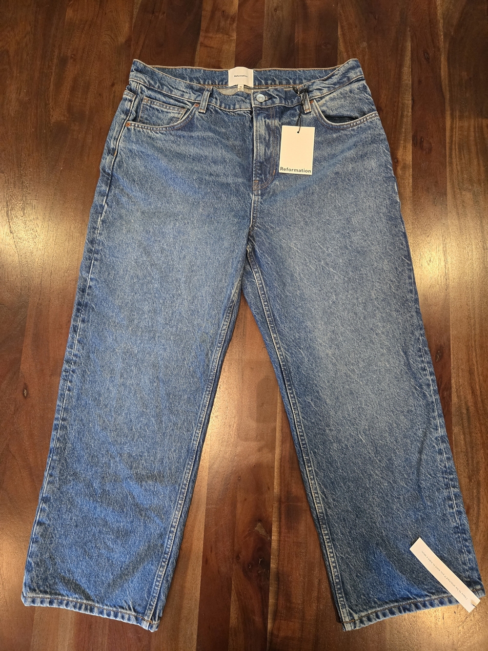 NWT Reformation Arleth Mid Rise Straight Leg Cropped Jeans - Size 30